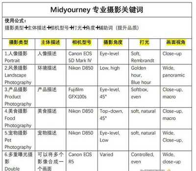 midjourney 提示词 主体角度